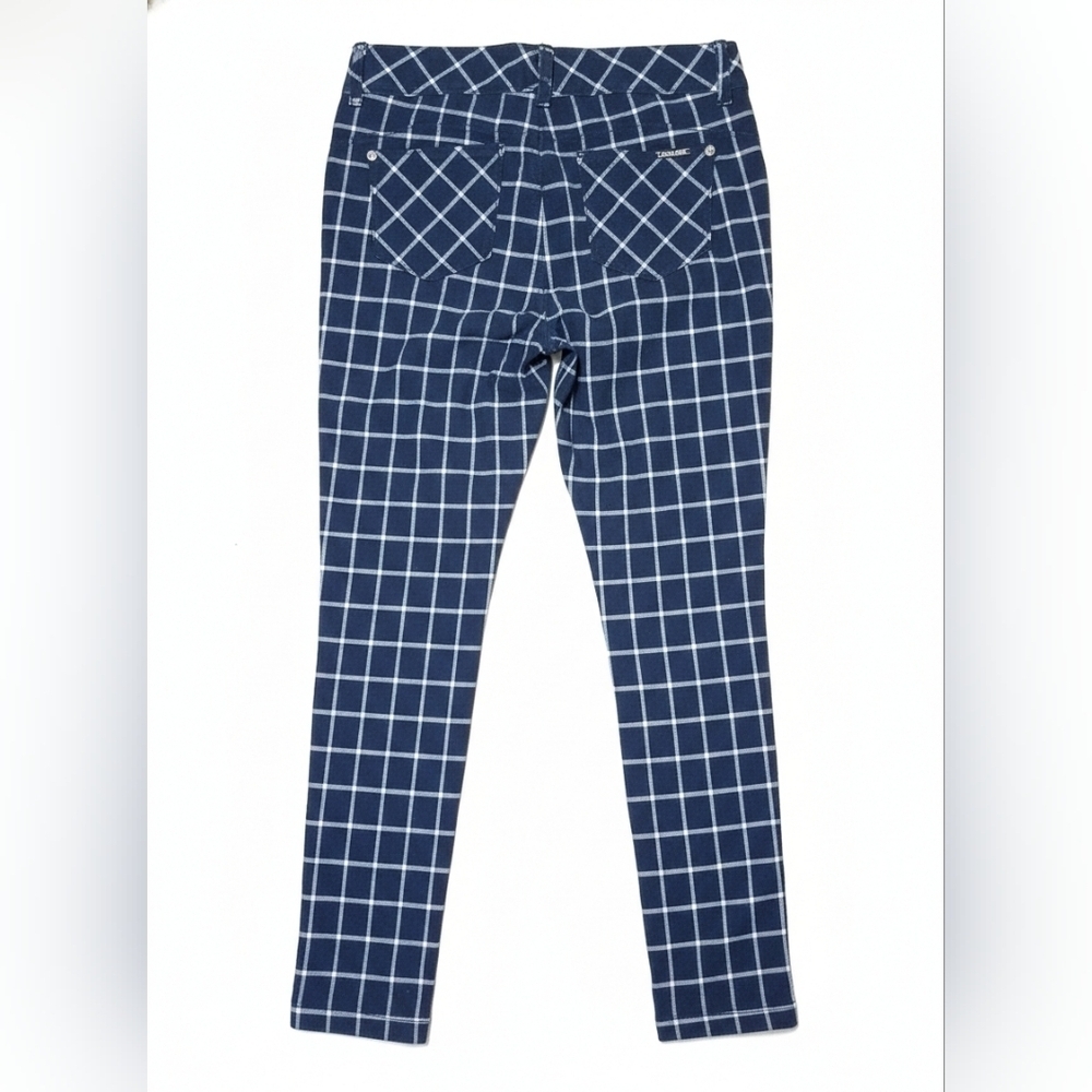 4/20$ Luxe Navy and White Plaid Pants - Picture 2 of 5